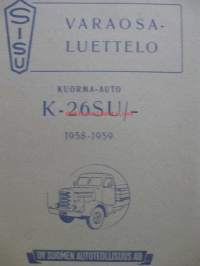 Sisu varaosaluettelo  kuorma -auto K-26SU/1958-1959