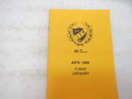 ÅIFK 1988 Fotboll - Jalkapallo II Divisioona 1988 -käsiohjelma / program, football