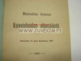 Mäntsälän kunnan Vaivaishoidon ohjesääntö