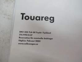 Volkswagen Touareg 2003 -myyntiesite / brochure