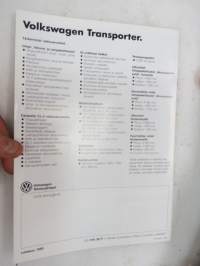 Volkswagen Transporter 1991 -myyntiesite / brochure