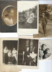 Henkilökuvia n  1920-luvulta  - valokuva  6 kpl