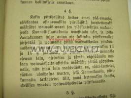 Mäntsälän Seurakunnan Waiwaishoidon Ohjesääntö 1887