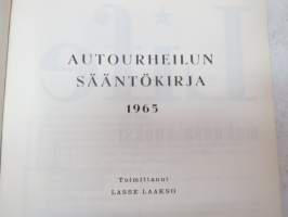 Autourheilun sääntökirja ja kilpailukalenteri 1965 -rules and calendar for car motor sports in Finland