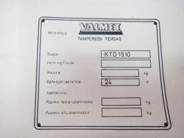 Valmet kurottaja  KTD 1510 - käyttö ja huolto / operator´s manual