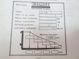 Valmet haarukkatrukki TD806 - käyttö ja huolto / operator´s manual