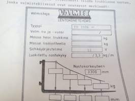 Valmet haarukkatrukki TD1006 - käyttö ja huolto / operator´s manual