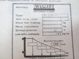 Valmet haarukkatrukki TD1258 - käyttö ja huolto / operator´s manual in finnish