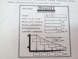 Valmet haarukkatrukki TD1258 - käyttö ja huolto / forklift operator´s manual in finnish