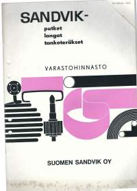 Varastohinnasto - terästä   - tuoteluettelo 1970