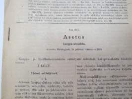 Suomen Asetuskokoelma 1920 nr 261-211 - Sisältää eri asetuksia kauppalaivastosta ja merenkulusta -statutes regarding ships and seafare