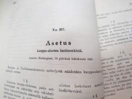 Suomen Asetuskokoelma 1920 nr 261-211 - Sisältää eri asetuksia kauppalaivastosta ja merenkulusta -statutes regarding ships and seafare