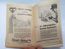 Maatalouskalenteri 1948, sisältää monipuolisesti ja runsaasti taulukoita, tietoja maatalouteen liittyvistä aiheista, mainoksia ym.  -agricultural calendar