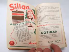 Maatalouskalenteri 1948, sisältää monipuolisesti ja runsaasti taulukoita, tietoja maatalouteen liittyvistä aiheista, mainoksia ym.  -agricultural calendar