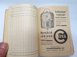 Maatalouskalenteri 1948, sisältää monipuolisesti ja runsaasti taulukoita, tietoja maatalouteen liittyvistä aiheista, mainoksia ym.  -agricultural calendar