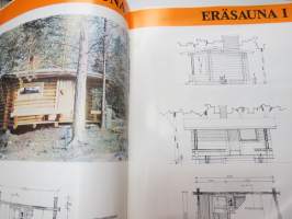 Saaren hirsisaunat ja huvilat 1975, K. Saari Kuortane -myyntiesite / mallikirja -cottage / sauna brochure