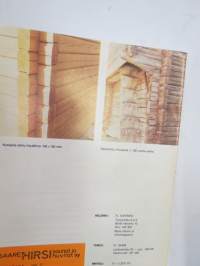 Saaren hirsisaunat ja huvilat 1975, K. Saari Kuortane -myyntiesite / mallikirja -cottage / sauna brochure