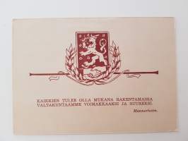 Sankarisotiemme muisto sanoin ja kuvin -mietelausein varustettuja postikortteja n:o 68 -postcard