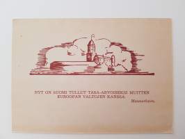 Sankarisotiemme muisto sanoin ja kuvin -mietelausein varustettuja postikortteja n:o 26-postcard