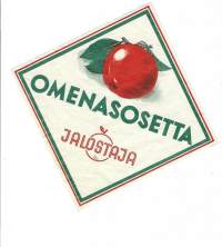 Omenasosetta   -  tuote-etiketti  1930-40-luku /15x15 cm