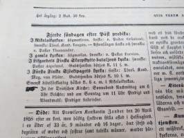 Helsingfors Tidningar, Lördagen den 1 Maj 1858, Nr 34., innehåller bl. a. följande artiklar / annonser;