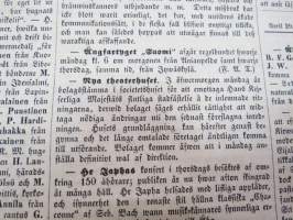 Helsingfors Tidningar, Lördagen den 1 Maj 1858, Nr 34., innehåller bl. a. följande artiklar / annonser;