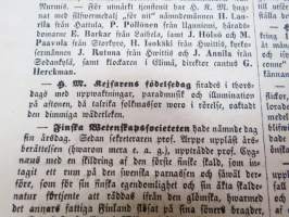 Helsingfors Tidningar, Lördagen den 1 Maj 1858, Nr 34., innehåller bl. a. följande artiklar / annonser;