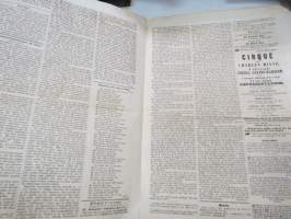 Helsingfors Tidningar, Lördagen den 1 Maj 1858, Nr 34., innehåller bl. a. följande artiklar / annonser;