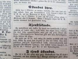 Helsingfors Tidningar, Lördagen den 1 Maj 1858, Nr 34., innehåller bl. a. följande artiklar / annonser;