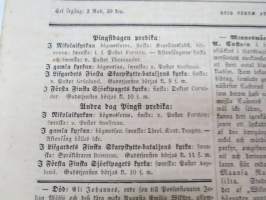 Helsingfors Tidningar, Lördagen den 22 Maj 1858, Nr 40., innehåller bl. a. följande artiklar / annonser;