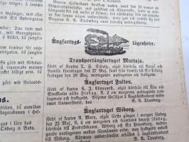Helsingfors Tidningar, Lördagen den 22 Maj 1858, Nr 40., innehåller bl. a. följande artiklar / annonser;
