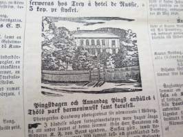 Helsingfors Tidningar, Lördagen den 22 Maj 1858, Nr 40., innehåller bl. a. följande artiklar / annonser;