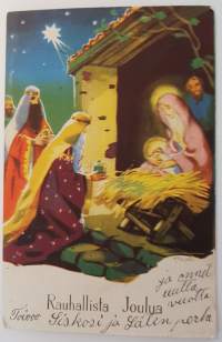 Martta Wendelinin joulu aiheinen postikortti