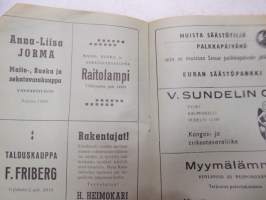 Satakunnan Maakuntajuhlat Säkylän eenokilla 6-7.7.1957 - Juhlaopas -käsiohjelma -program