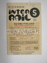 Interrail S -rautatiet matkakortti Alma Eggen