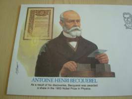 Nobel-palkittu Fyysikko Antoine Henri Becquerel, 1987, USA / Espanja, ensipäiväkuori, FDC, taiteilija: Komlev. Katso myös muut kohteeni.