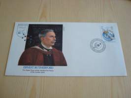 Nobel-palkittu kemisti Ernest Rutherford, 1987, USA / Iso-Britannia, ensipäiväkuori, FDC, taiteilija: Komlev. Katso myös muut kohteeni.