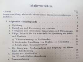 Abwärmeverwertung zu Heiz-, Trocken-, Warmwasserbereitungs- und ähnlichen Zwecken -Lämmön talteenotto lämmitykseen, kuivaukseen, kuumaveteen yms.