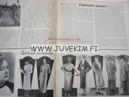 Kotiliesi 1934 nr 9 kansi Rudolf Koivu &quot;Gasellin juoksu Linnankosken Tulipunaisesta kukasta&quot;, puistoruusut, nuorten koteja III, värejä valitaan huoneisiin -