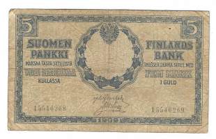 5 markkaa 1909  seteli