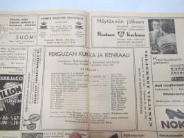 Helsingin Kansanteatteri Ylioppilastalossa - Ohjelma näytäntökausi 1935-1936 - &quot;Ferguzan Kukka ja kenraali&quot; / &quot;Hyvä maa&quot; -käsiohjelma / theatre program