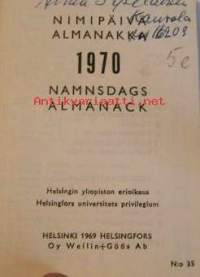 Almanakka    nimipäiväalmanakka 1970
