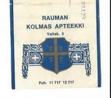 Rauman Kolmas Apteekki  - resepti  signatuuri  1967