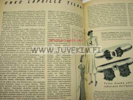 Kotiliesi 1937 nr 13 heinäkuu 1937. Aiheita: pirtanauhojen teko, maalaiskotien työnjako, uusia herkullisia kylmiä juomia, lapset piirtävät. Ajankuvaa,