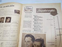 Elokuva-Aitta 1950 nr 8, Kansik. Eila Peitsalo &amp; Leif Wager, Oscrin saajat, Varkaitten markkinat, Tähtien pukuhuolia, Tähtikuvasto-kuvia Henry Theel, Elna Hellman