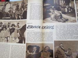 Elokuva-Aitta 1950 nr 8, Kansik. Eila Peitsalo &amp; Leif Wager, Oscrin saajat, Varkaitten markkinat, Tähtien pukuhuolia, Tähtikuvasto-kuvia Henry Theel, Elna Hellman