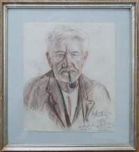 Woldemar Miettinen, &quot; Paavo Nykänen&quot; väriliitupiirros 1918  , 37x34 cm