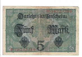 Saksa 5 Mark 1917  seteli
