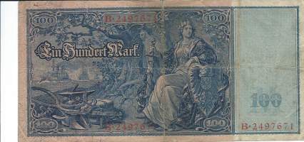 Saksa 100 Mark 1909 seteli