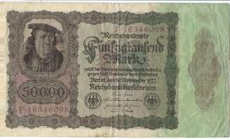 Saksa 50 000 markkaa 1922 seteli